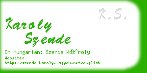 karoly szende business card